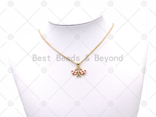 Enamel Racing Flag Charm BestBeads&Beyond