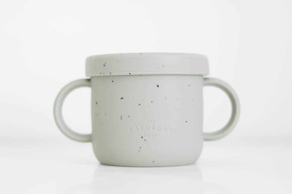 Silicone Snack Cup The Saturday Baby Sage Speckled