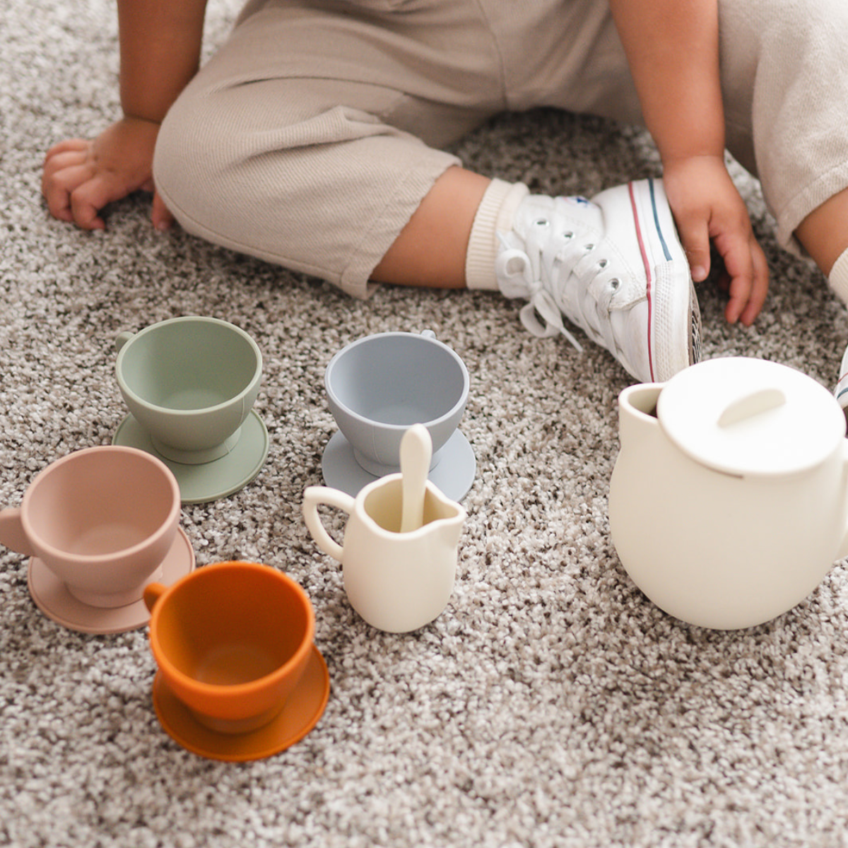 Silicone Tea Playset bug + bean kids