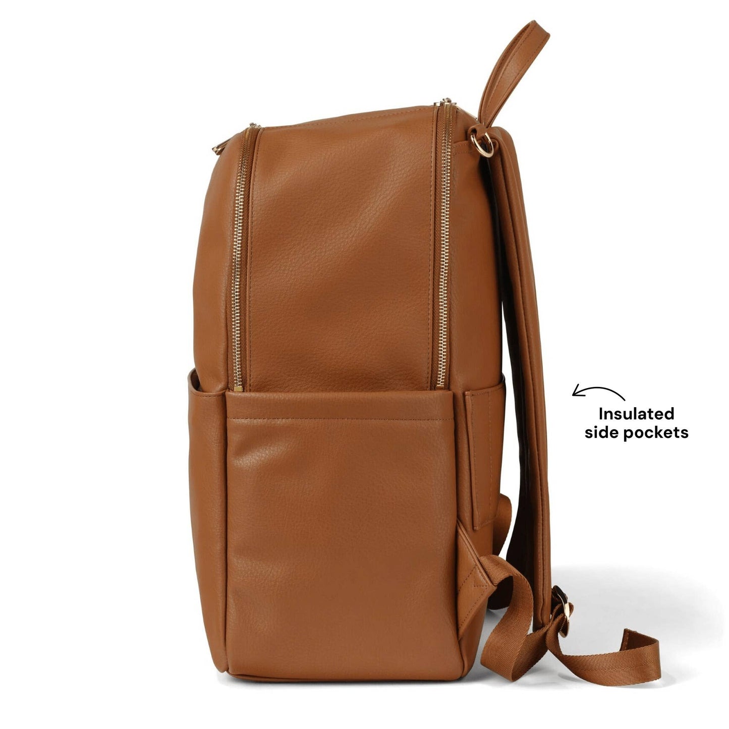 Multitasker Nappy Backpack - Chestnut Brown Vegan Leather OiOi