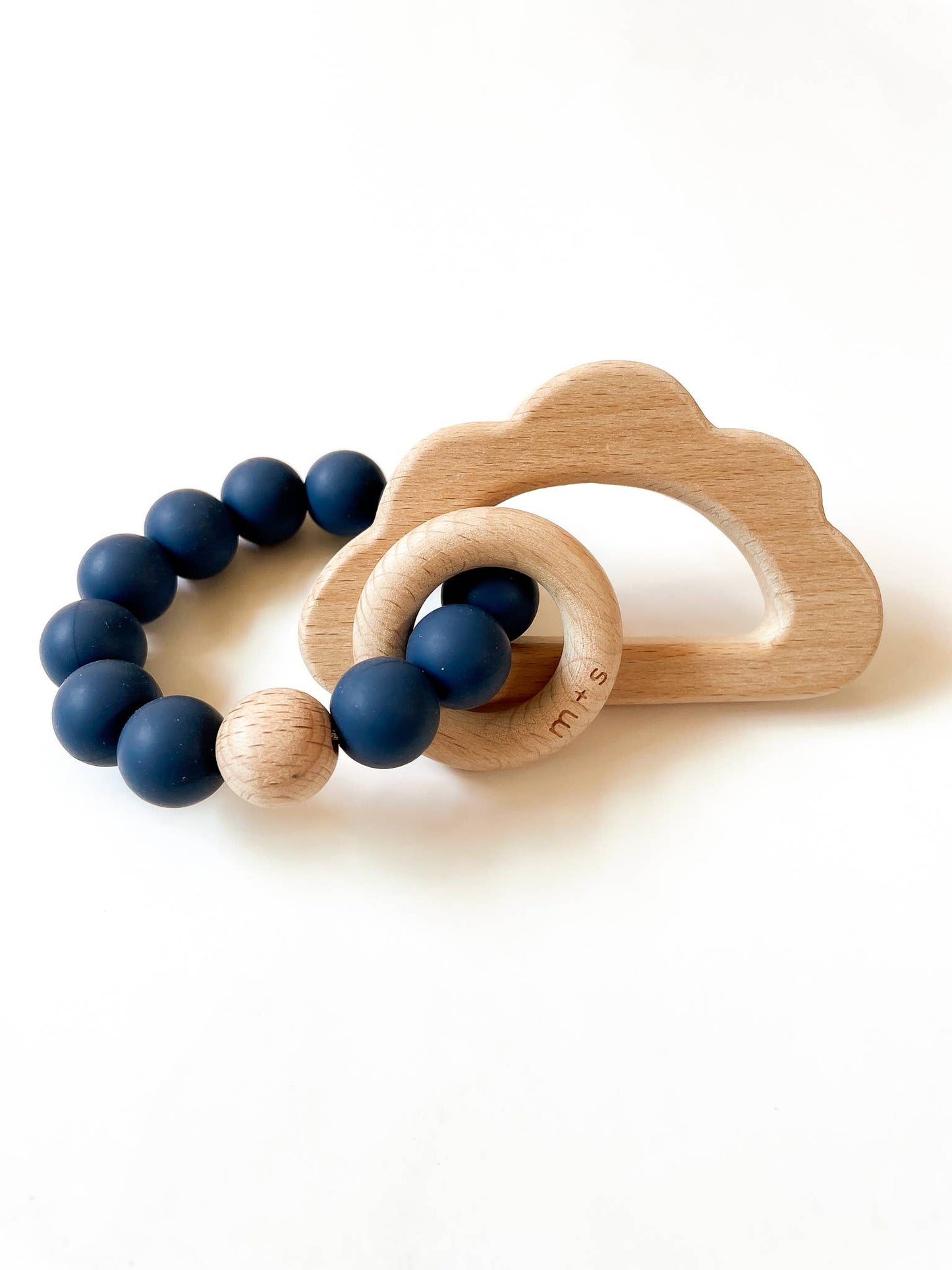 Cloud Teether-Silicone and Beech Wood Marlowe and Sage LLC