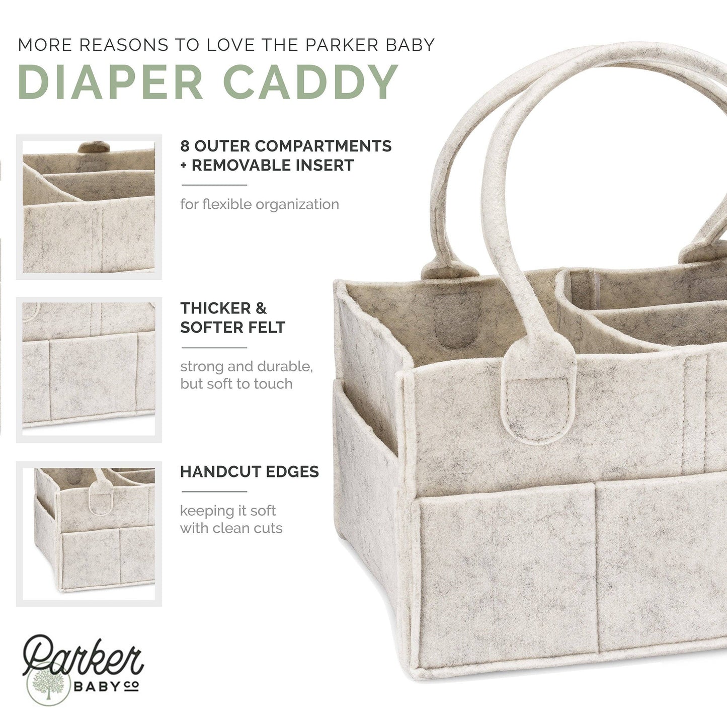Diaper Caddy in White Parker Baby Co.