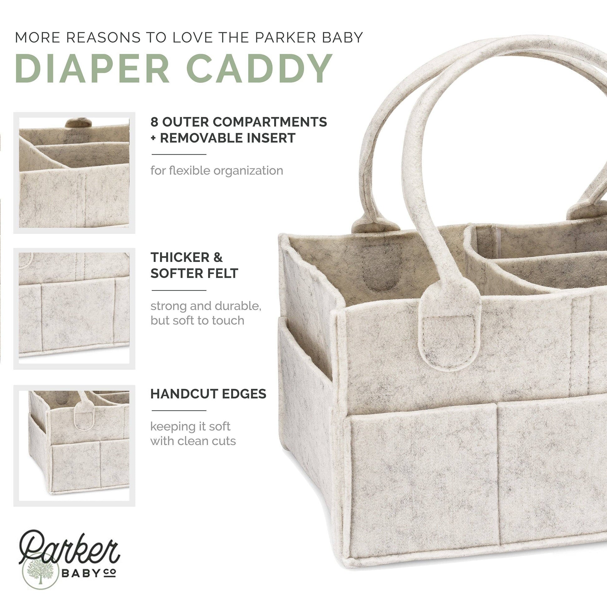 Diaper Caddy in White Parker Baby Co.