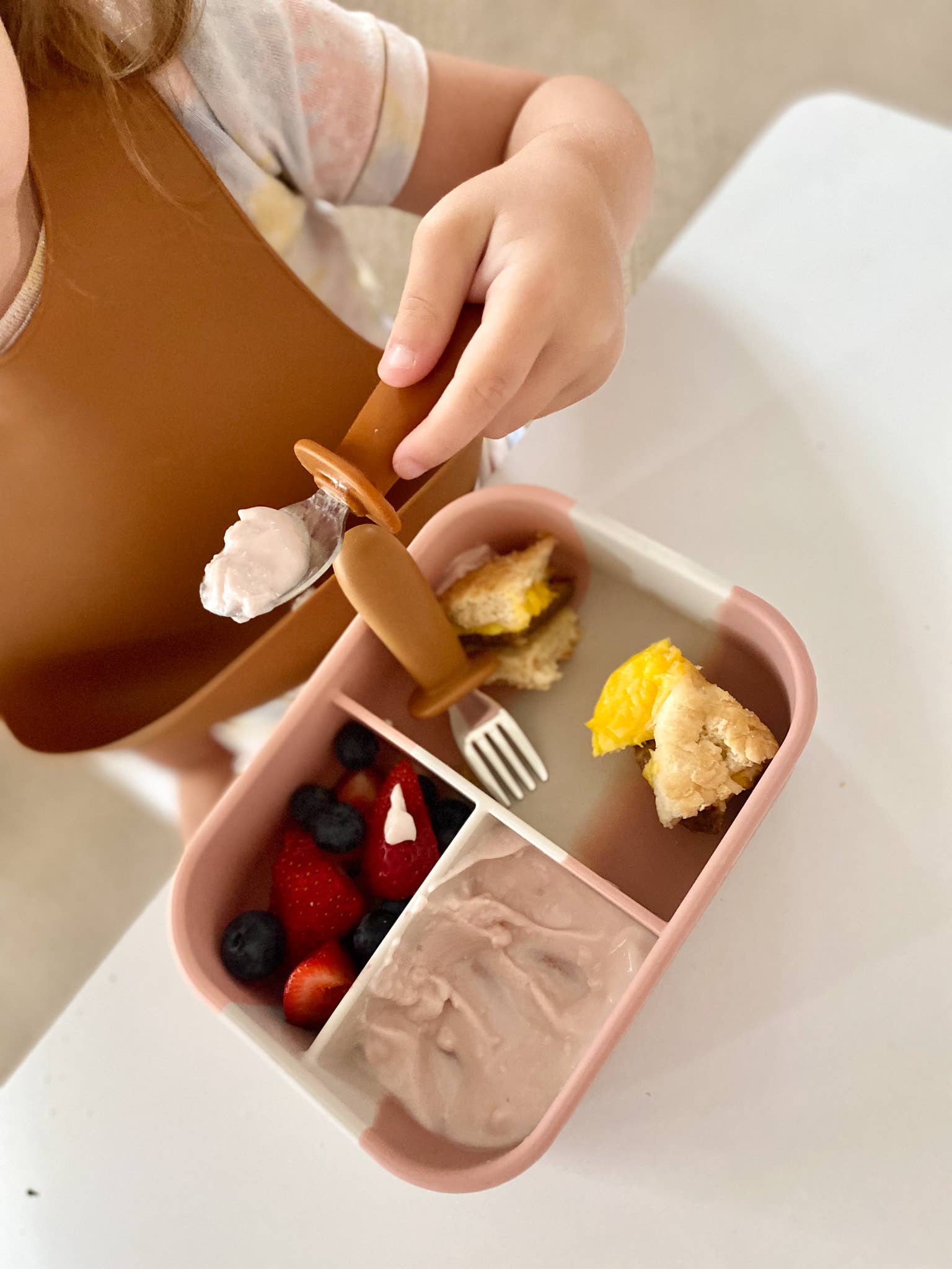 Silicone Catch Bib Set | Ginger & Terracotta The Dearest Grey