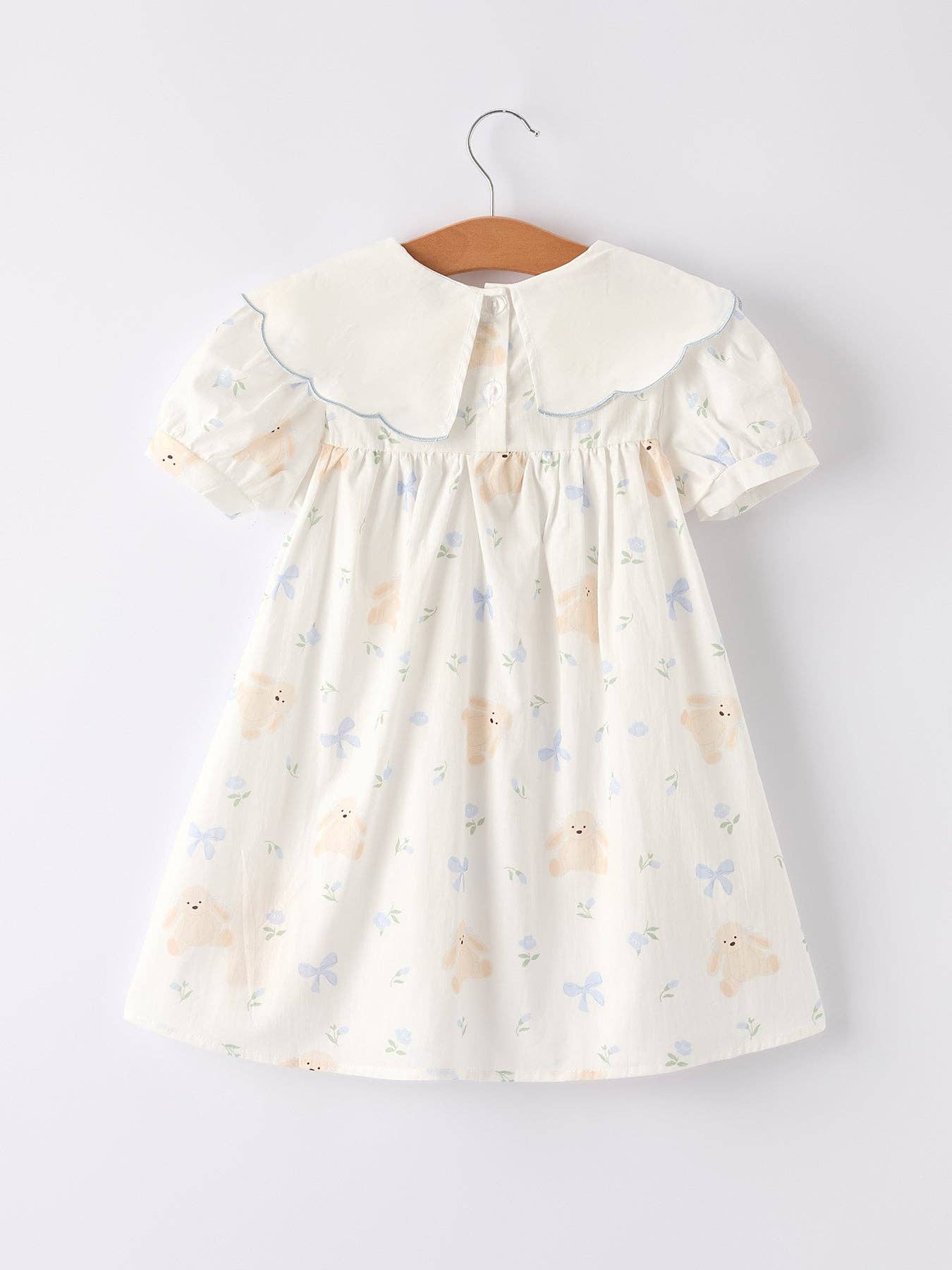 Blue Bow Short Sleeve Dress Rylee Faith Designs