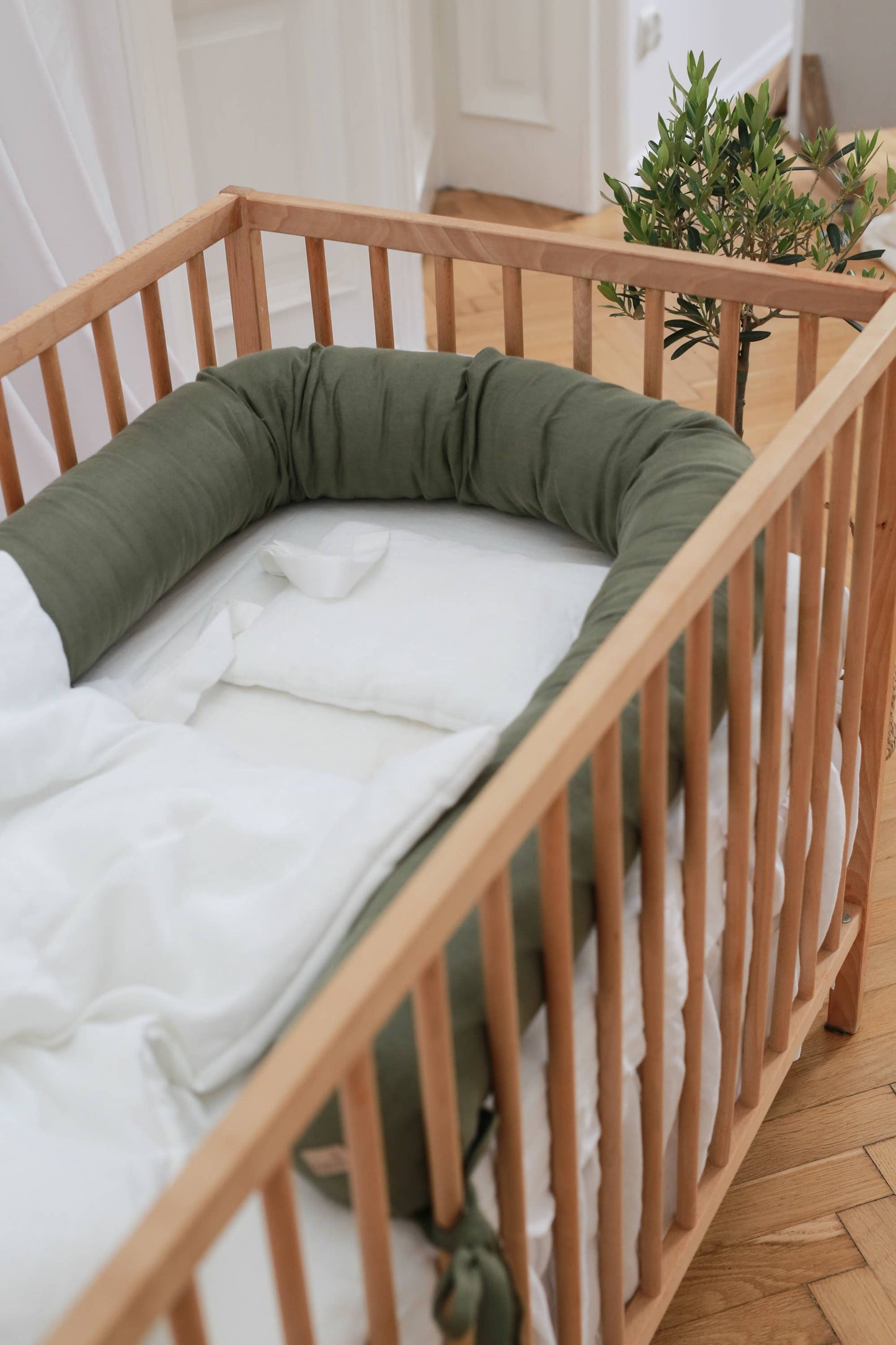 Babyly - Linen Baby Roller Bumper - Snake Protector - (6 Colors)