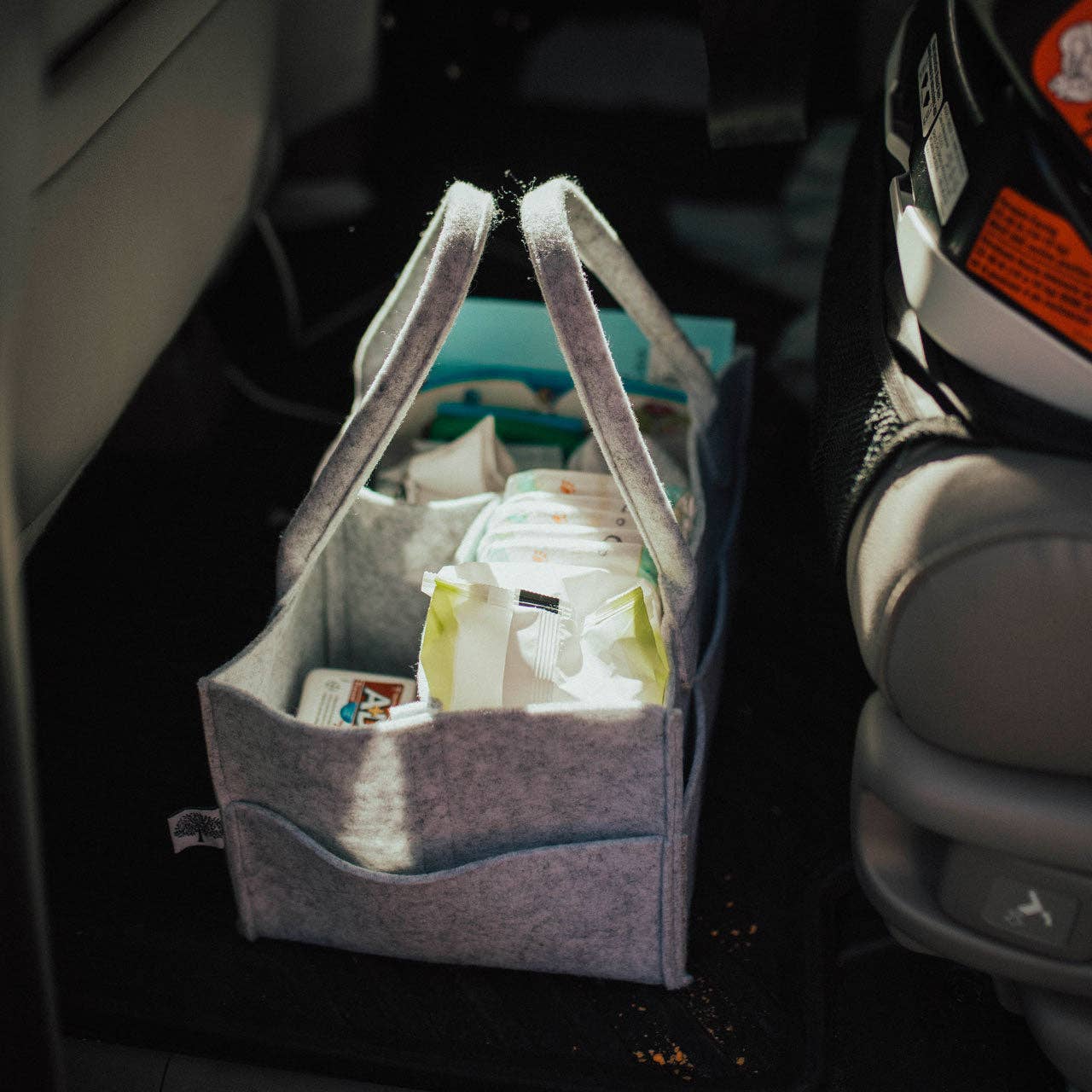 Diaper Caddy in White Parker Baby Co.