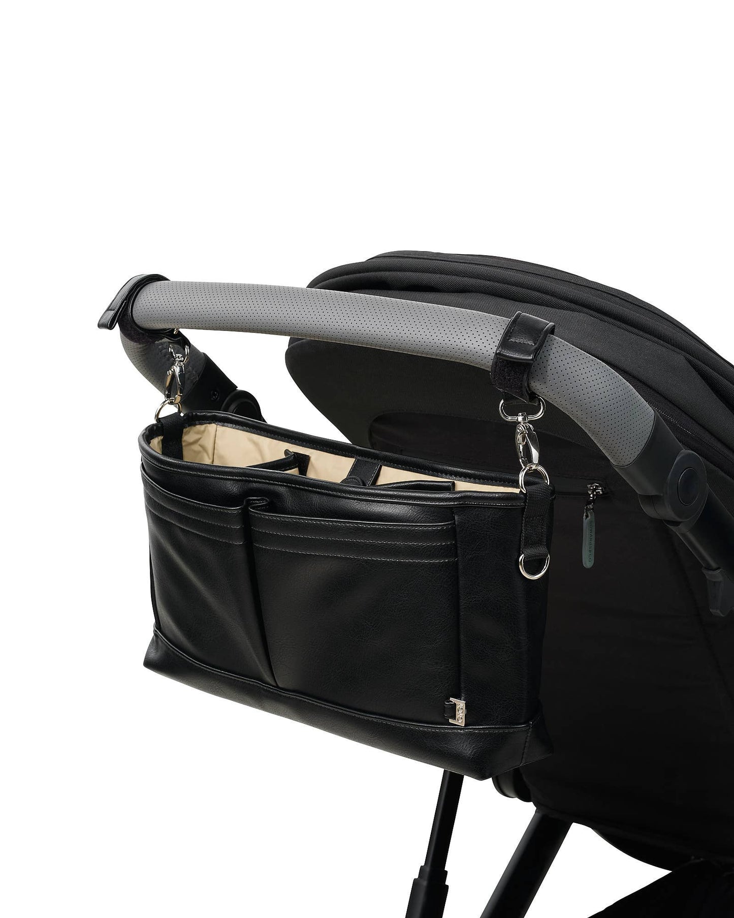 Signature Stroller Caddy - Black Dimple Vegan Leather OiOi