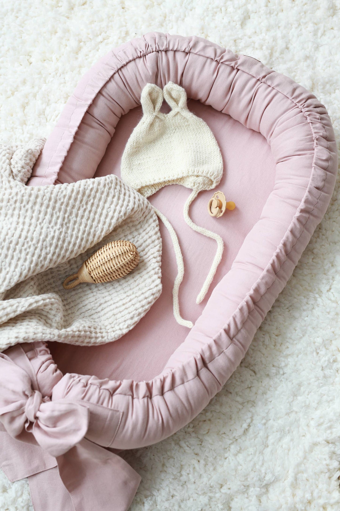 Babyly - Babynest - Linen with Bow - (2 Colors) BABYLY