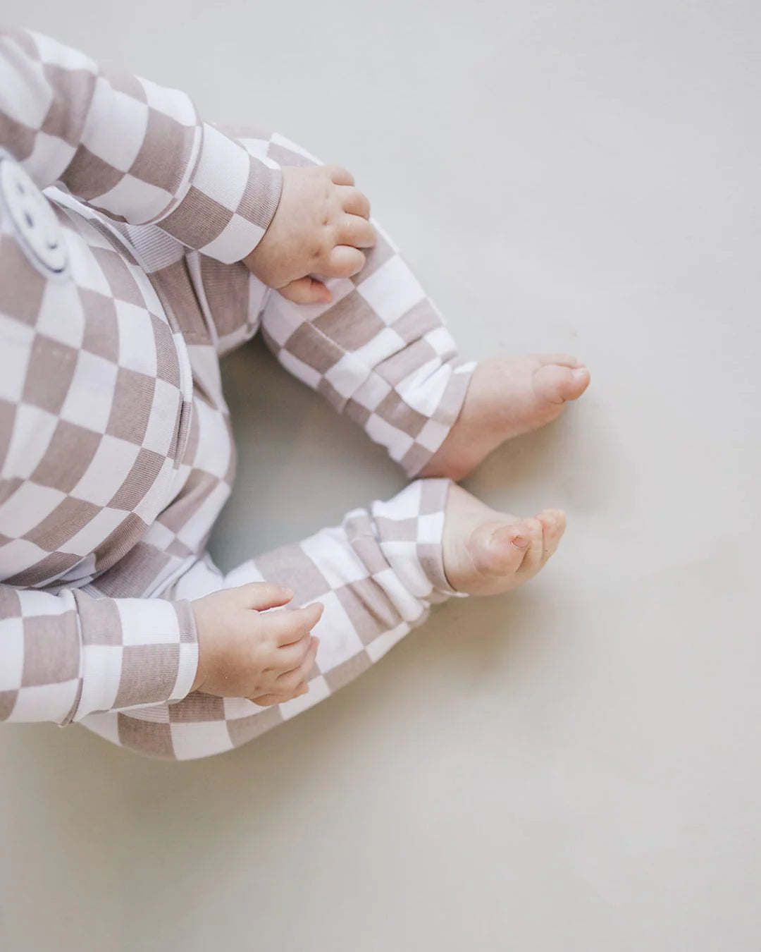 Tan Checkered Pants Lucky Panda