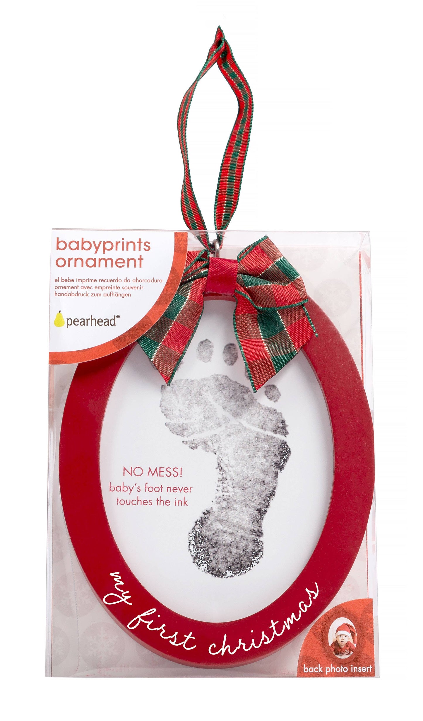 Babyprints Holiday Photo Ornament with Clean-Touch Ink Pad, Pearhead