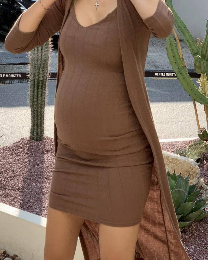 Ribbed Knit Dress Set LIV Maternity