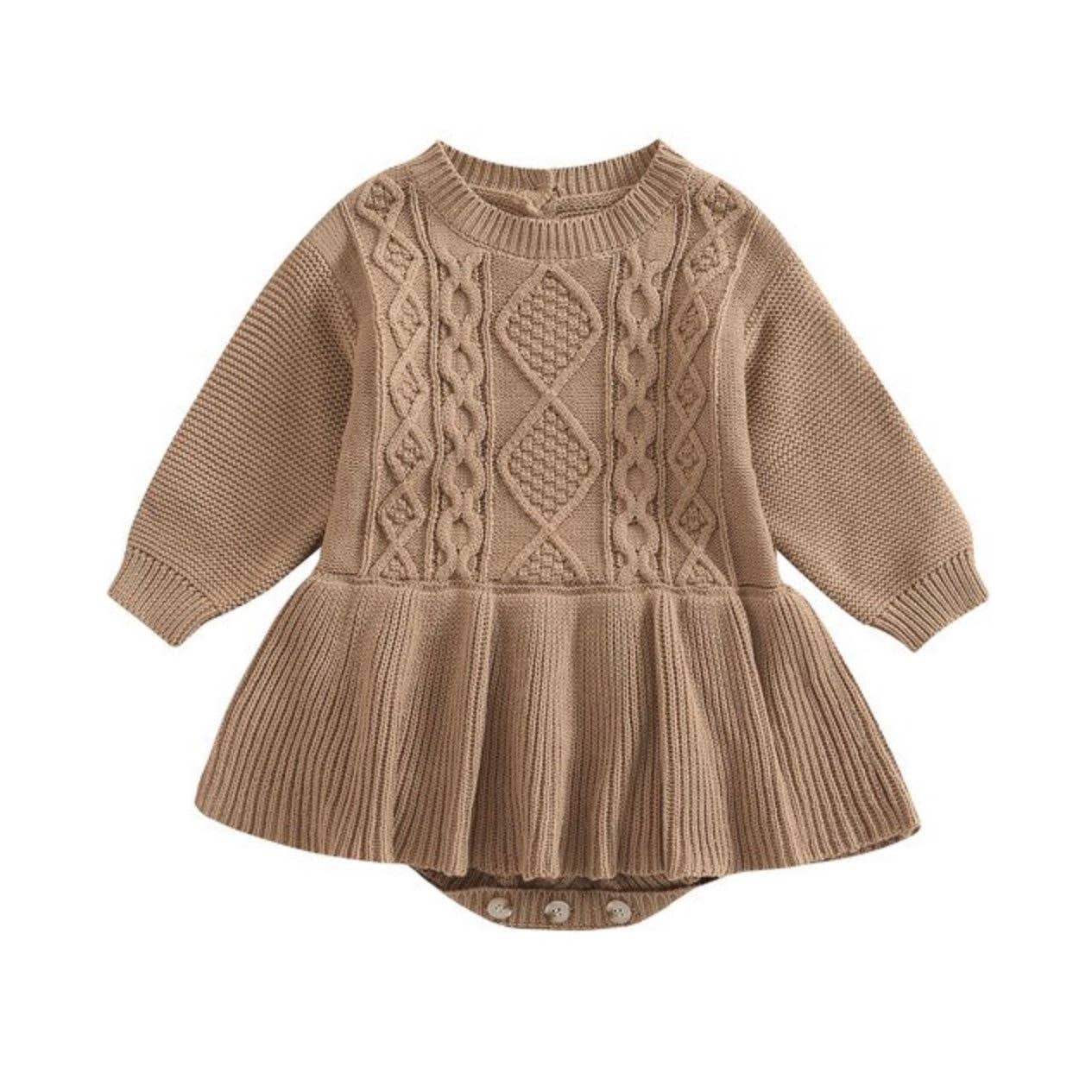 Shayla Skirted Romper ~ Taupe Ash and Row 0-6M