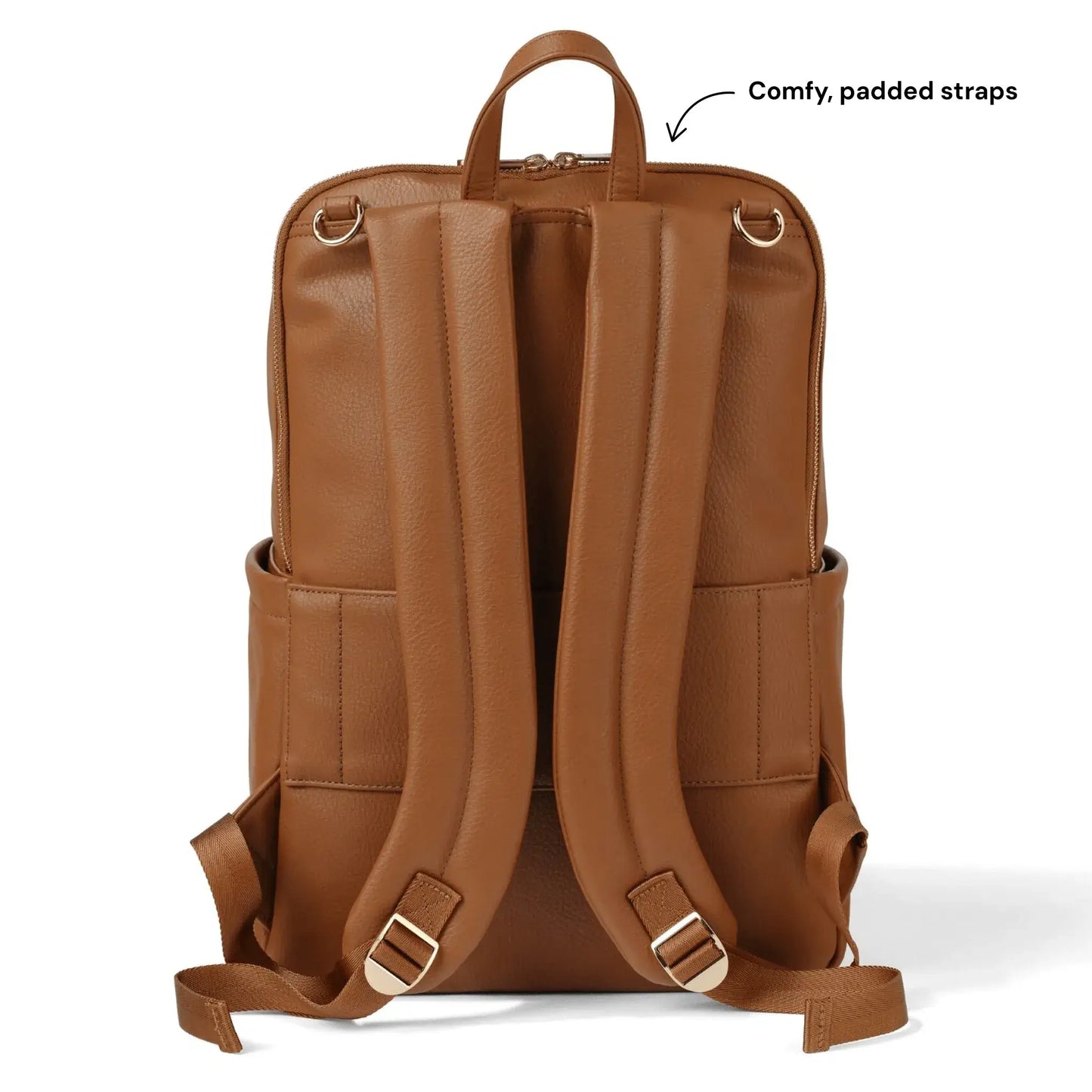 Multitasker Nappy Backpack - Chestnut Brown Vegan Leather OiOi