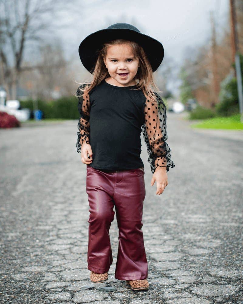 Destinee Sheer Dot Sleeve Top & Leotard - Black Bailey's Blossoms