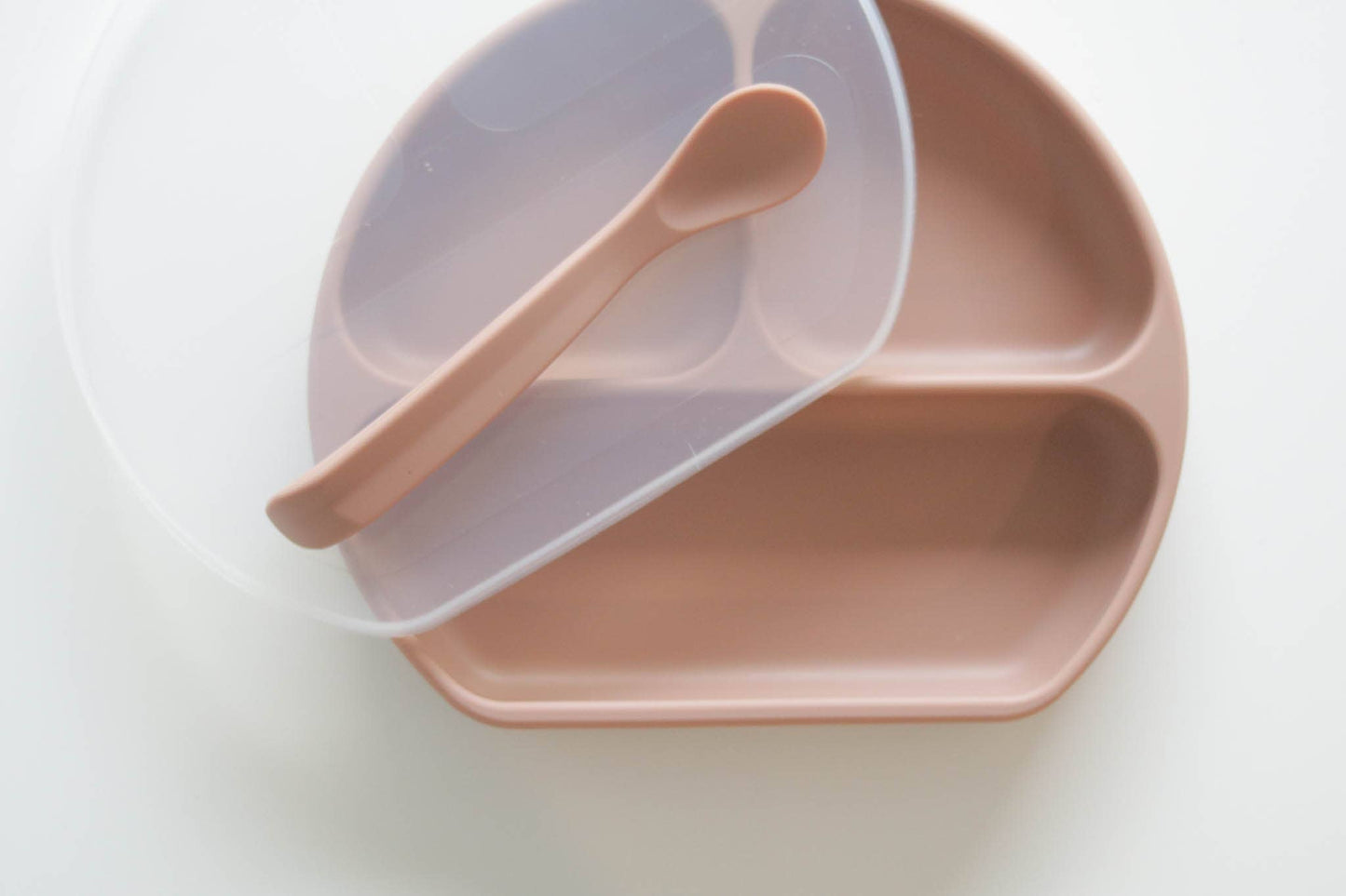 Silicone Suction Plate With Lid and Spoon The Saturday Baby