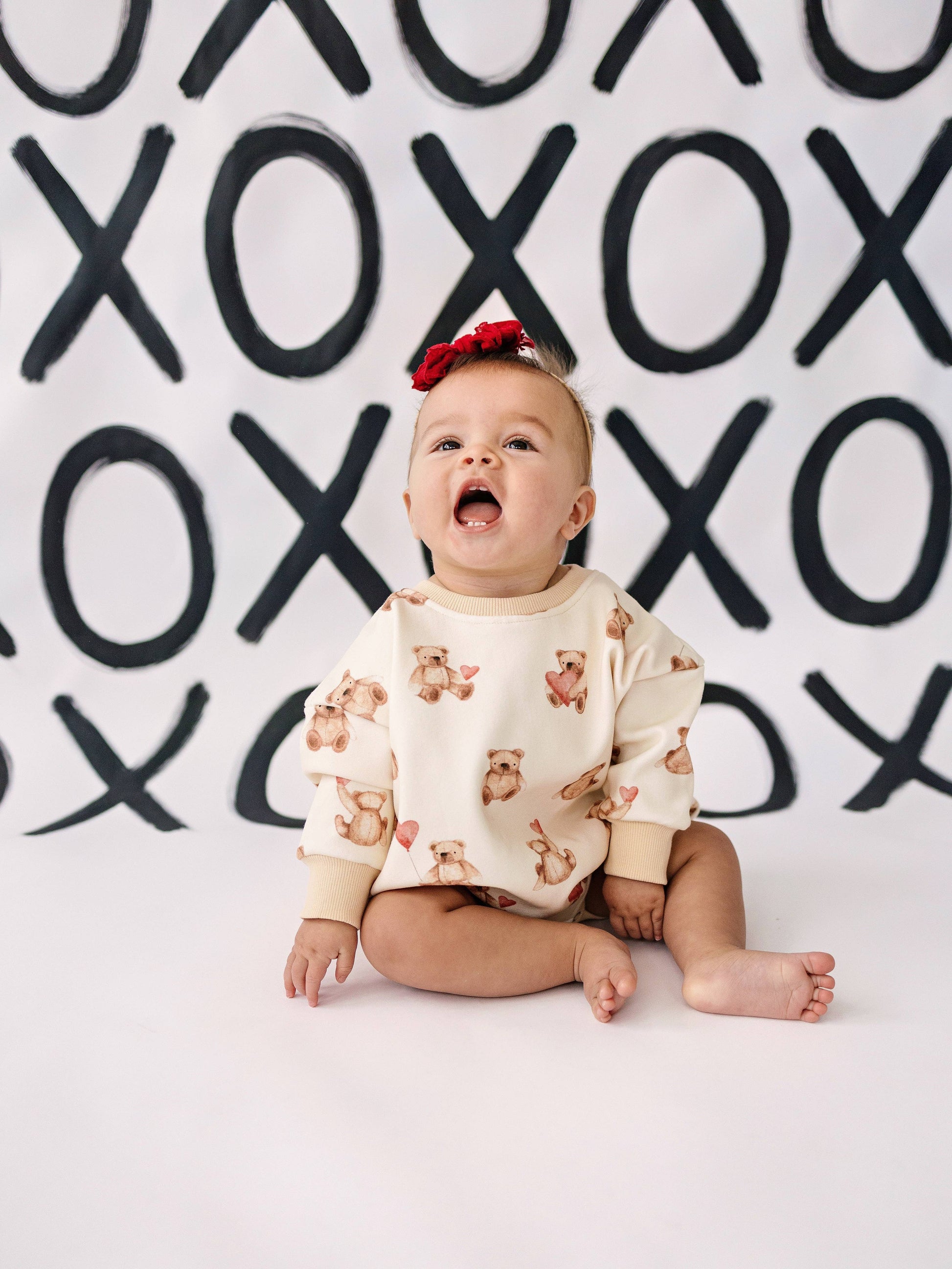 Teddy-Gram Sweatshirt Romper Little Joy Co.