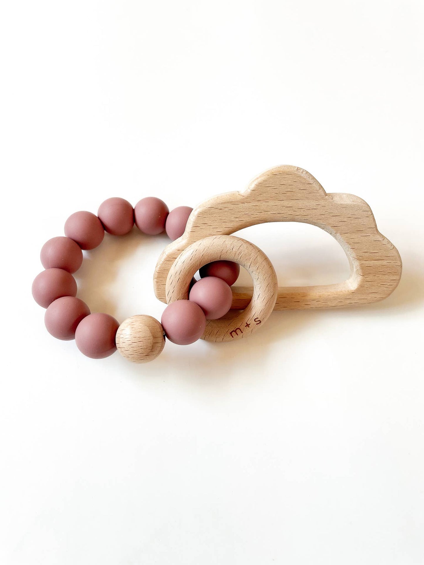 Cloud Teether-Silicone and Beech Wood Marlowe and Sage LLC