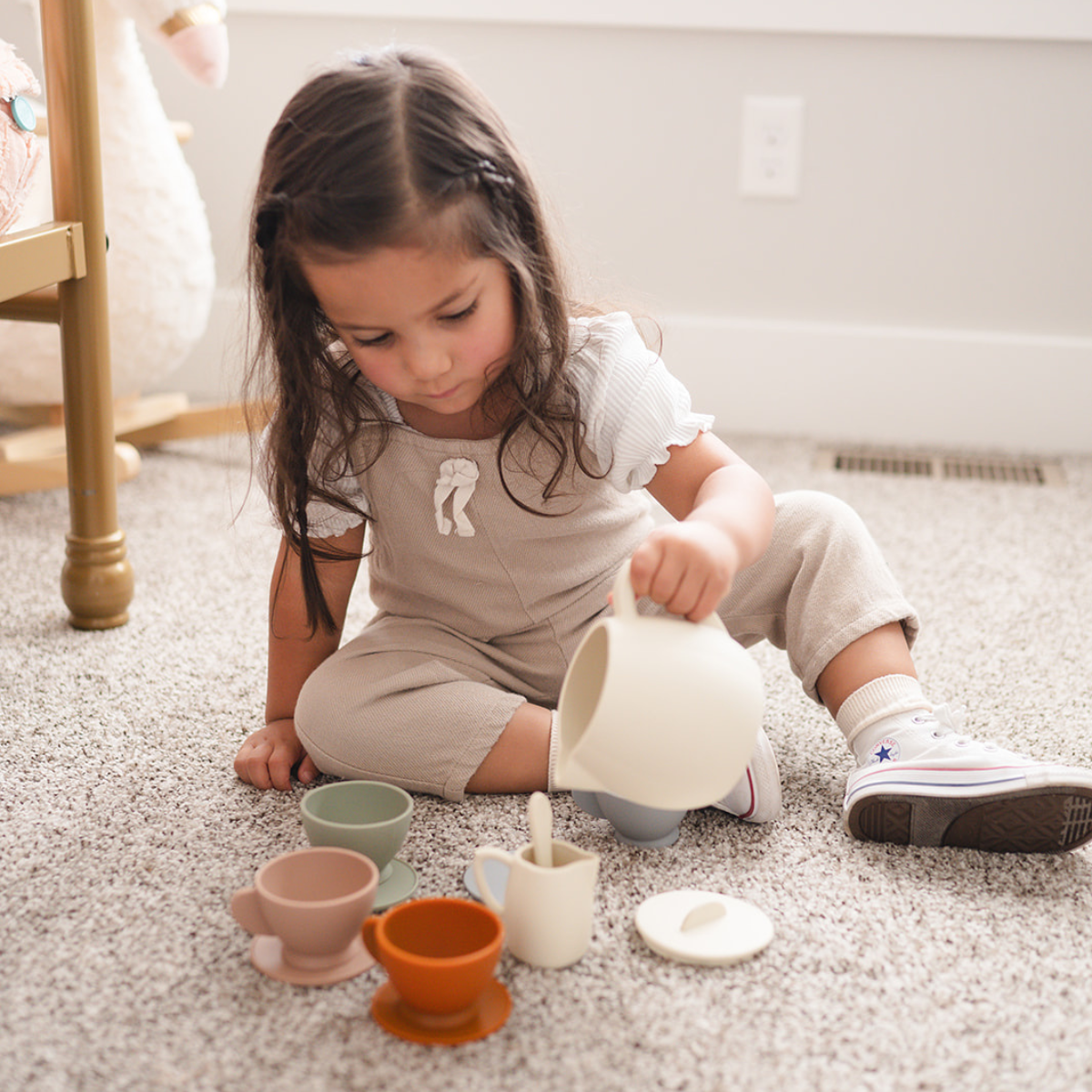 Silicone Tea Playset bug + bean kids