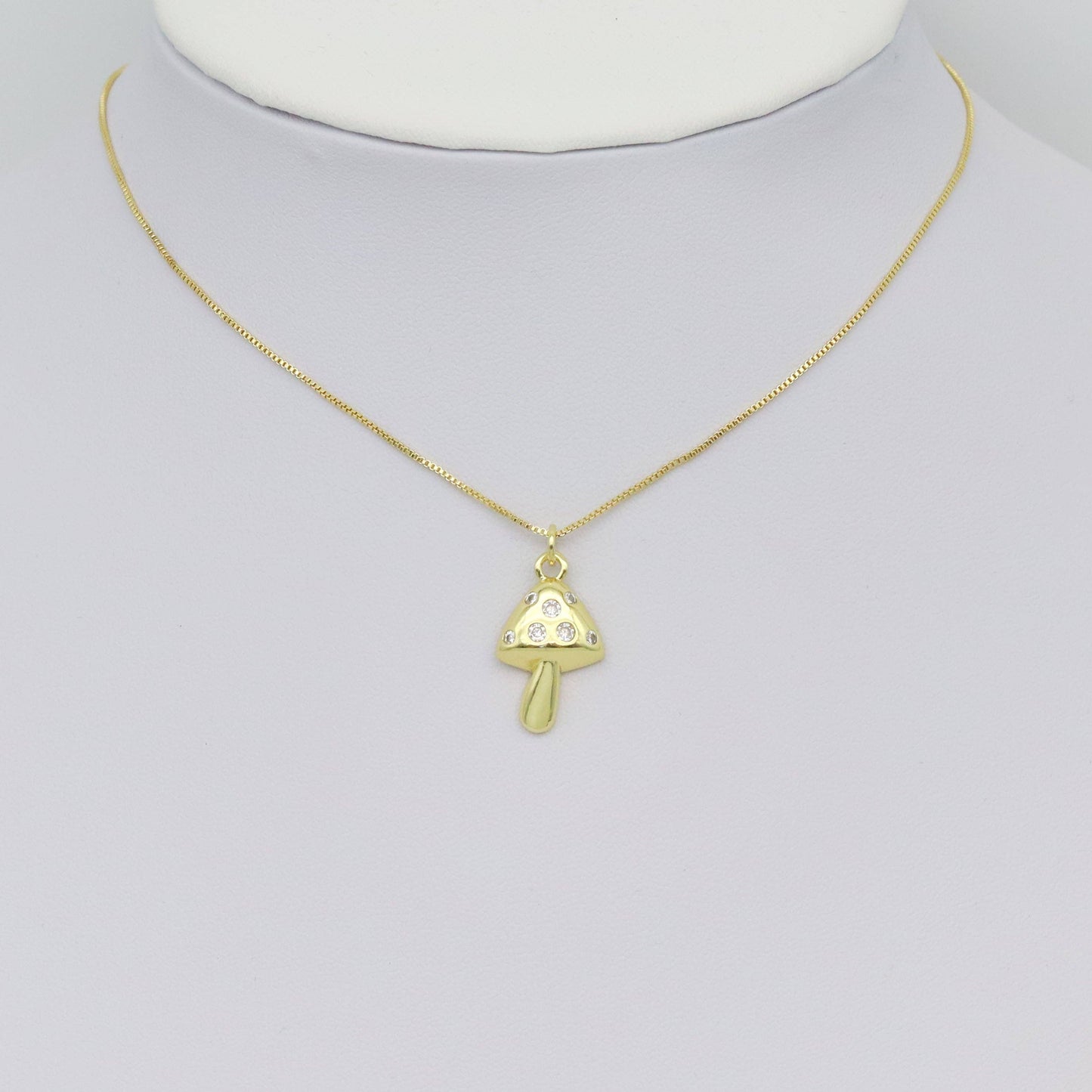 CZ Mushroom Gold Charm BestBeads&Beyond