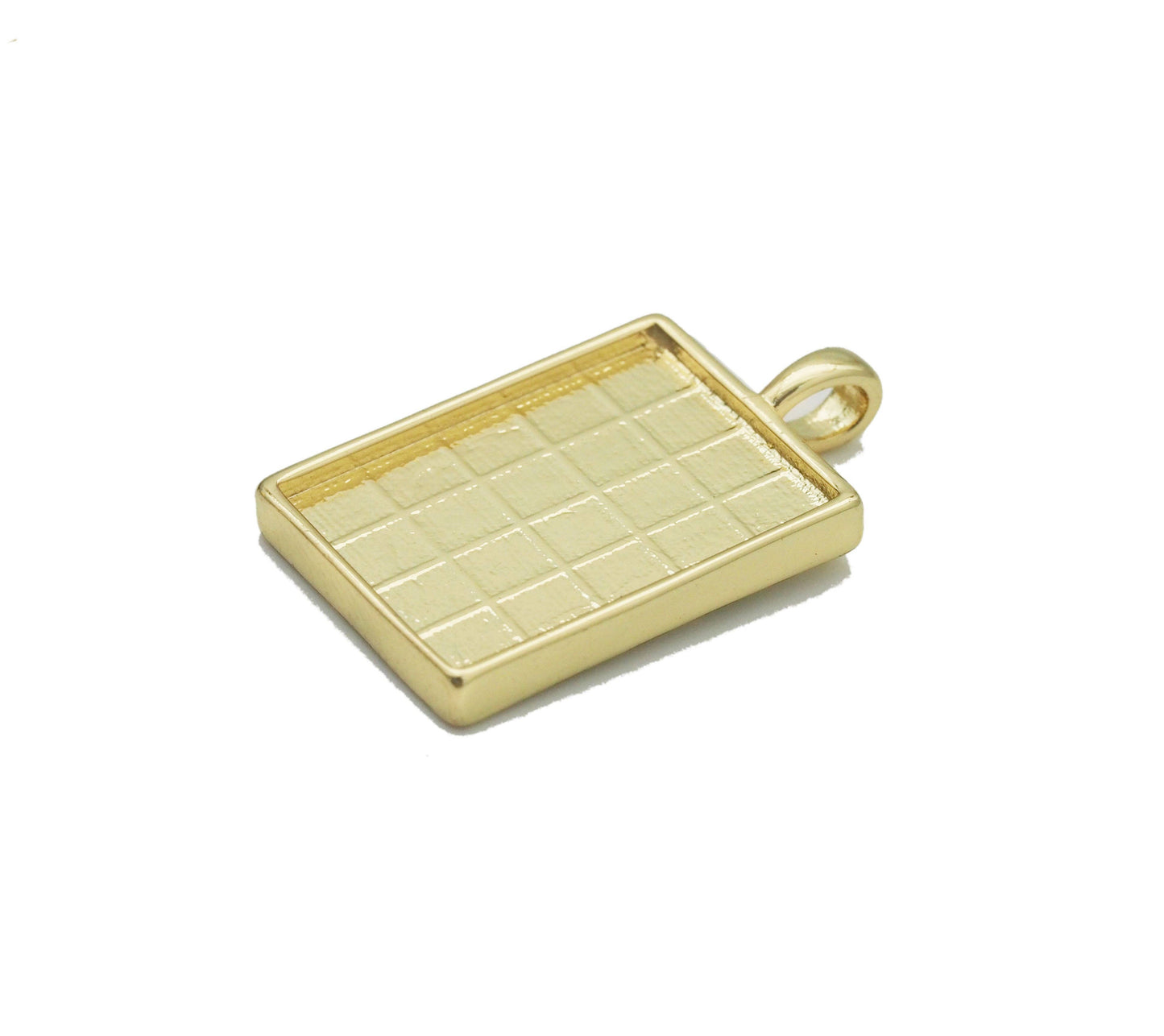 Enamel Checkboard Rectangle Pendant, Sku#F1517 BestBeads&Beyond
