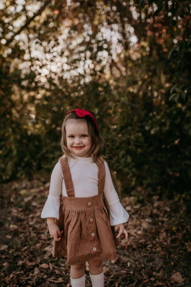 Fallon Corduroy Suspender Skirt - Praline Bailey's Blossoms