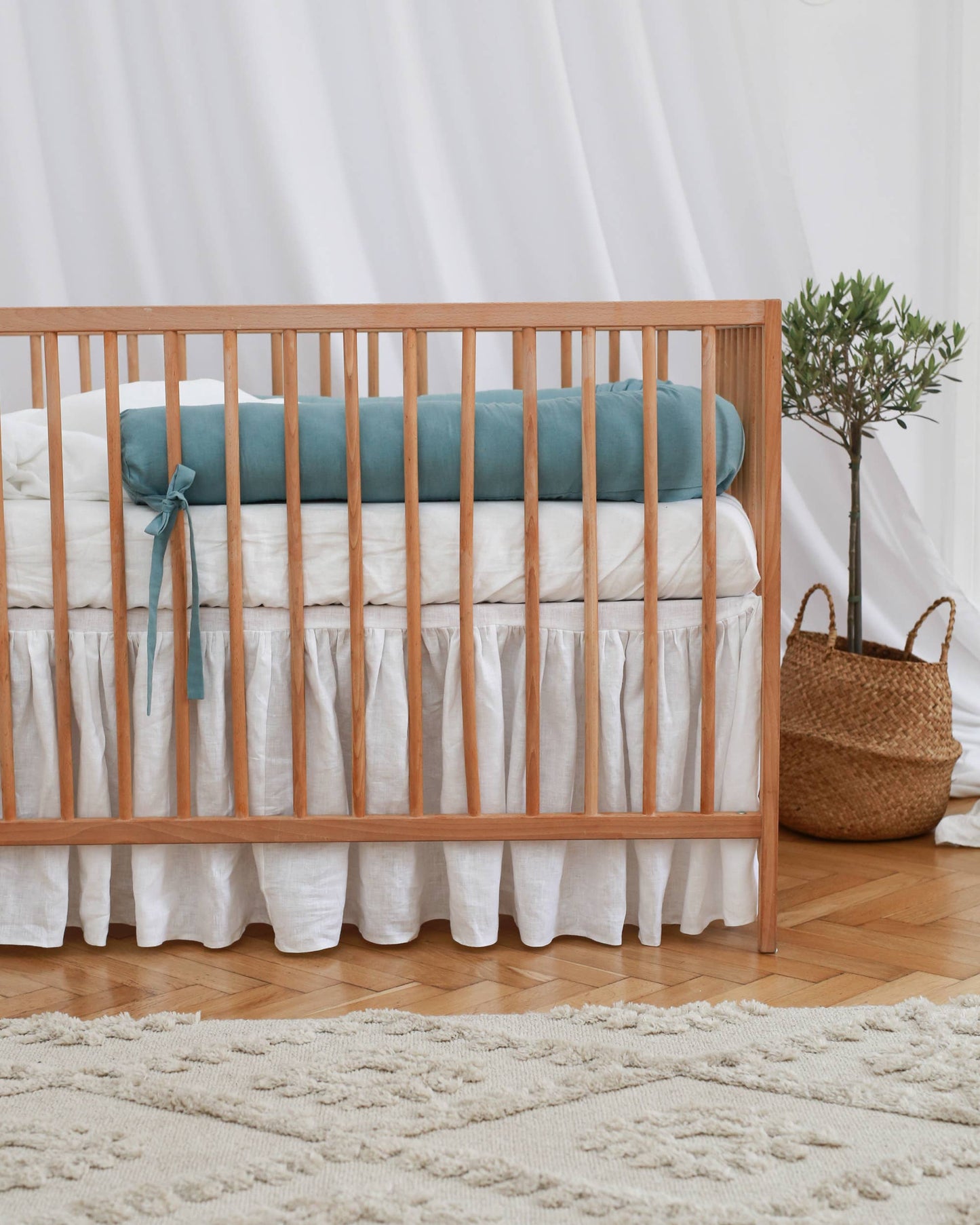 Babyly - Linen Baby Roller Bumper - Snake Protector - (6 Colors)