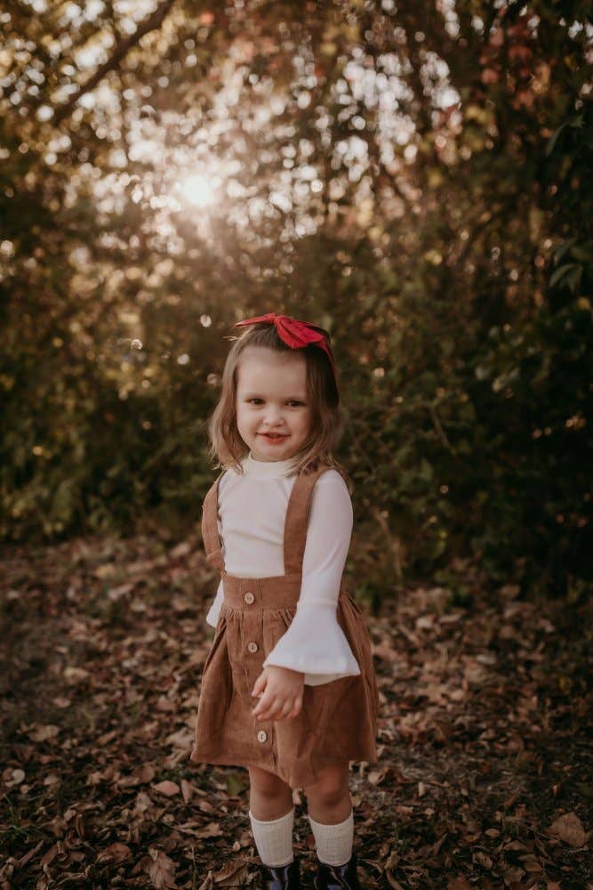 Fallon Corduroy Suspender Skirt - Praline Bailey's Blossoms