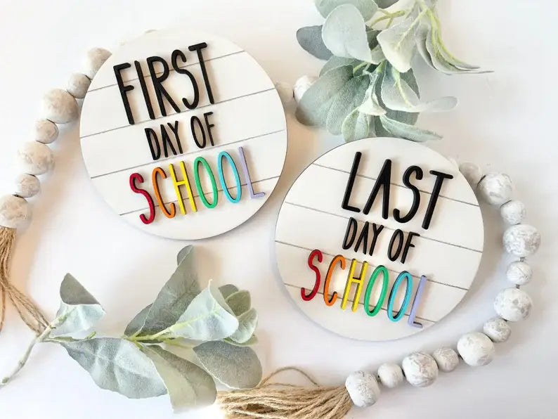 First & Last day of school photo props Walnut + Birch