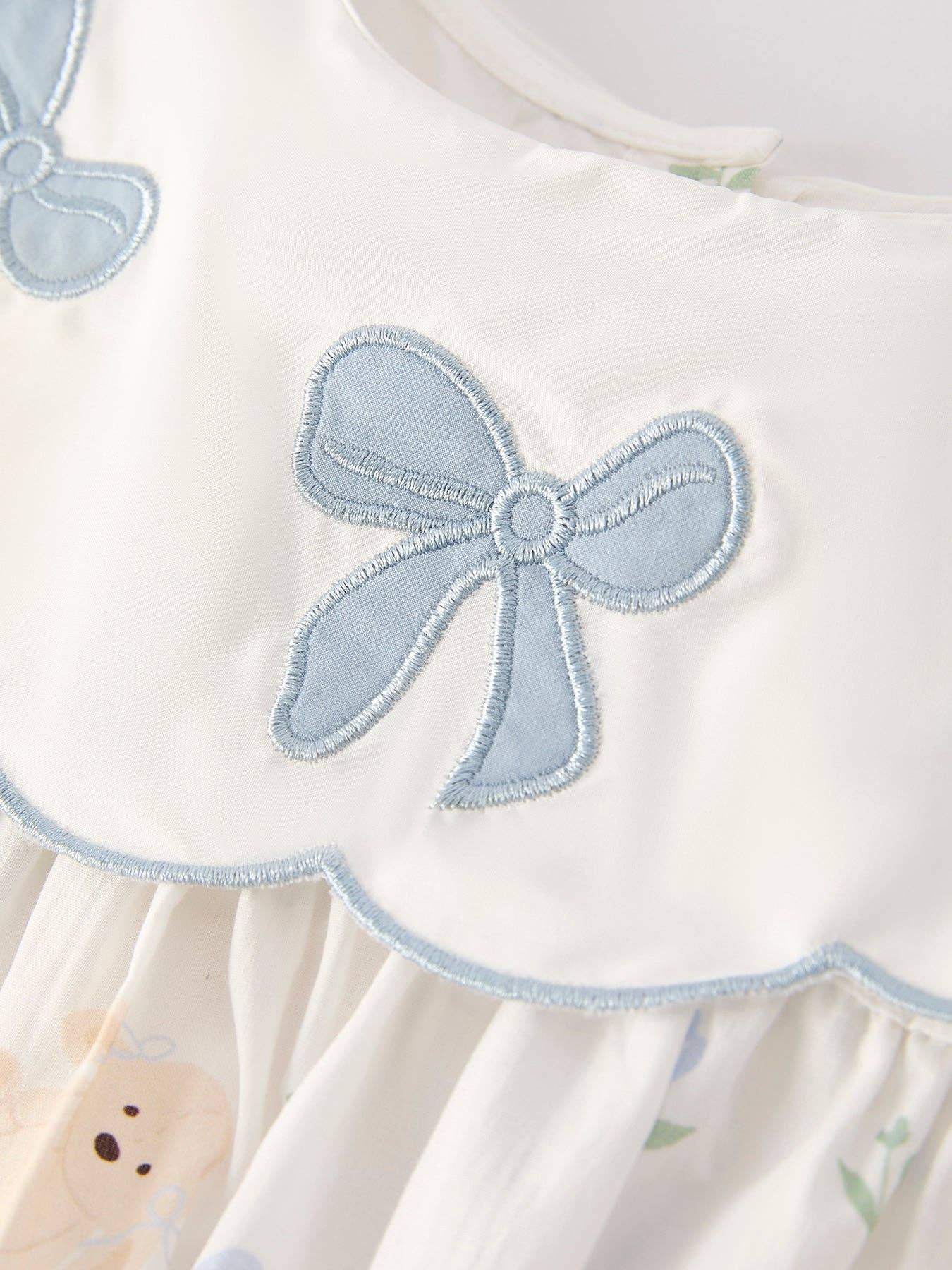 Blue Bow Short Sleeve Dress Rylee Faith Designs