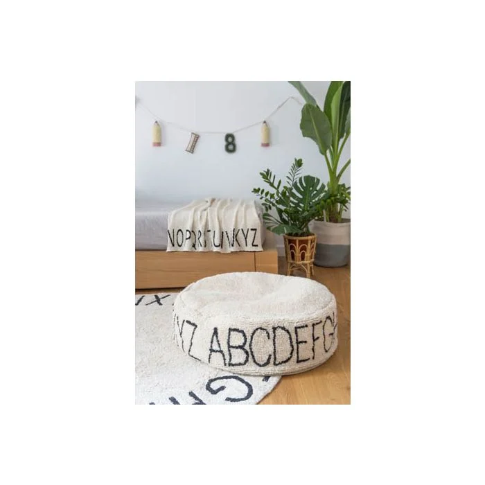 Pouffe ABC Natural - Black Lorena Canals