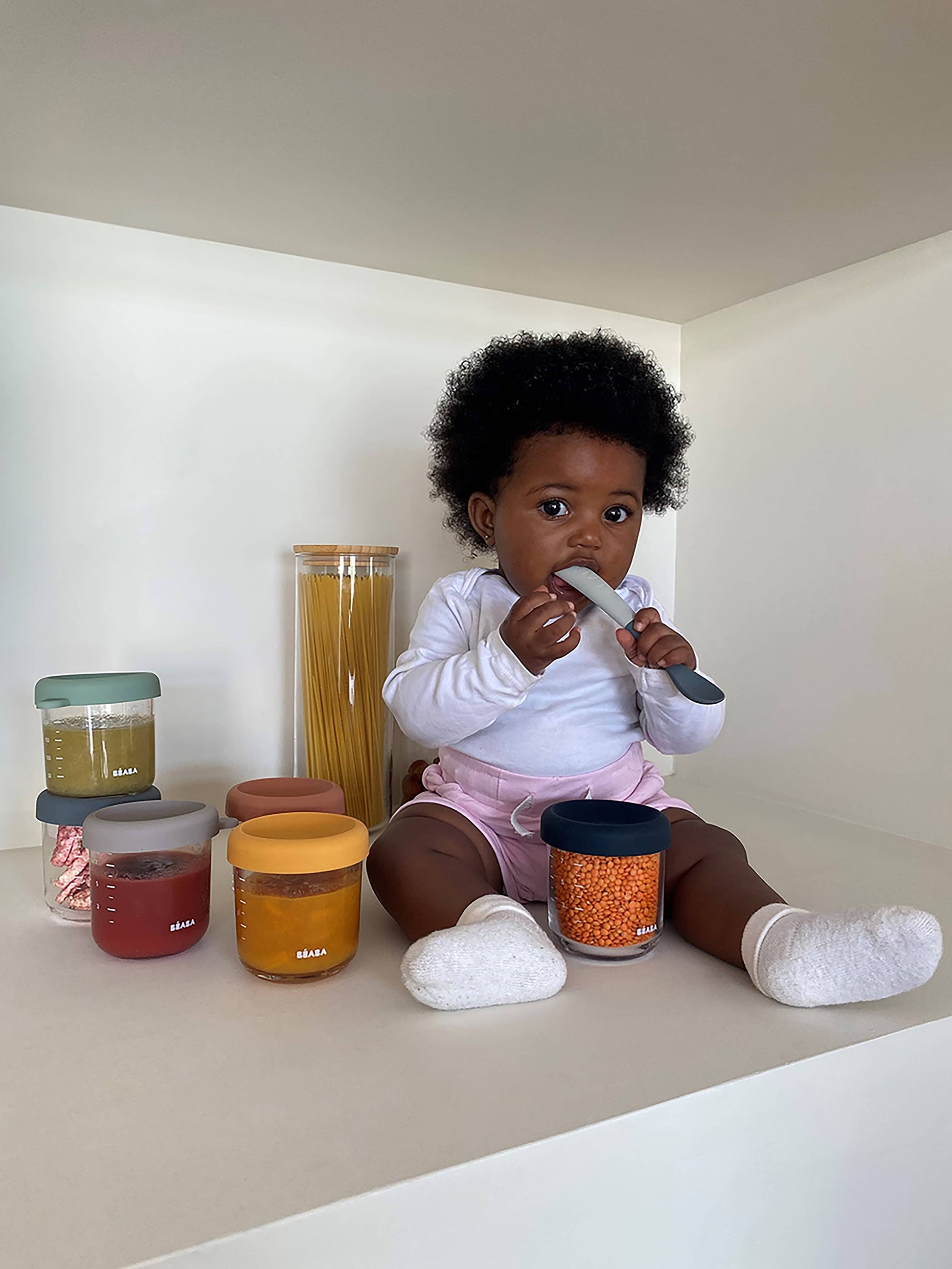 BEABA 6 Pack Glass Baby Food Jars-8oz BEABA & Childhome