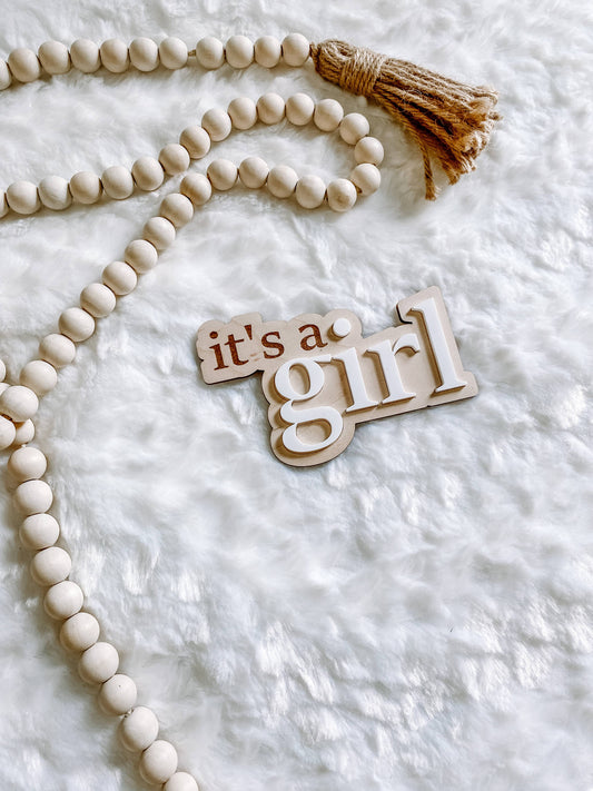 It’s a Girl Gender Reveal Announcement Sign Claire and Bella