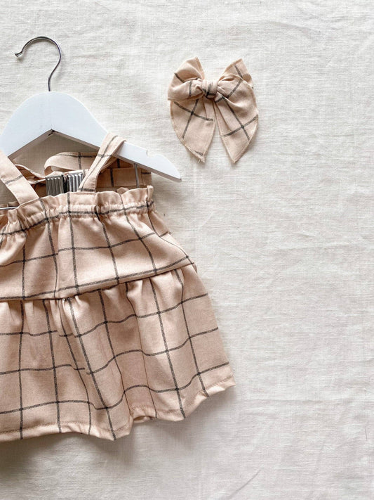 Baby cotton dress / pastel plaid - powder PETITE EvelinaApparel