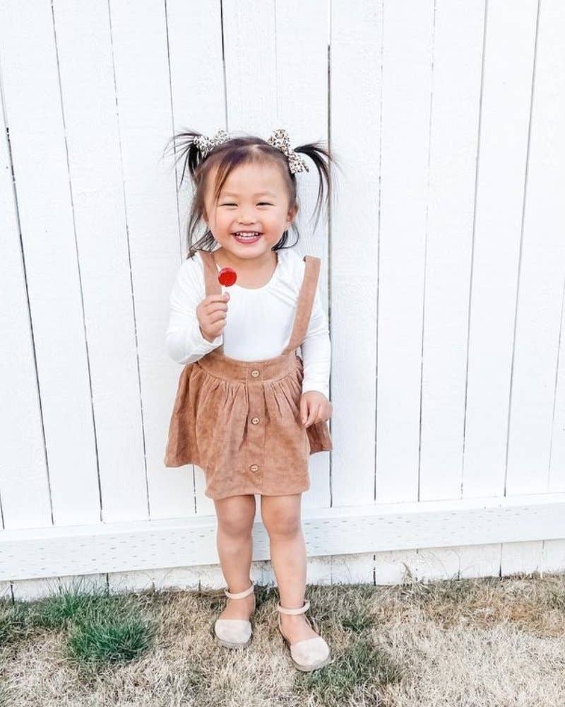 Fallon Corduroy Suspender Skirt - Praline Bailey's Blossoms
