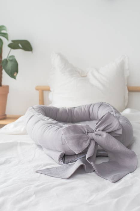 Babyly - Babynest - Linen with Bow - (2 Colors) BABYLY
