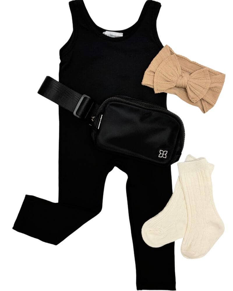 Mila Athleisure Jumpsuit - Black Bailey's Blossoms