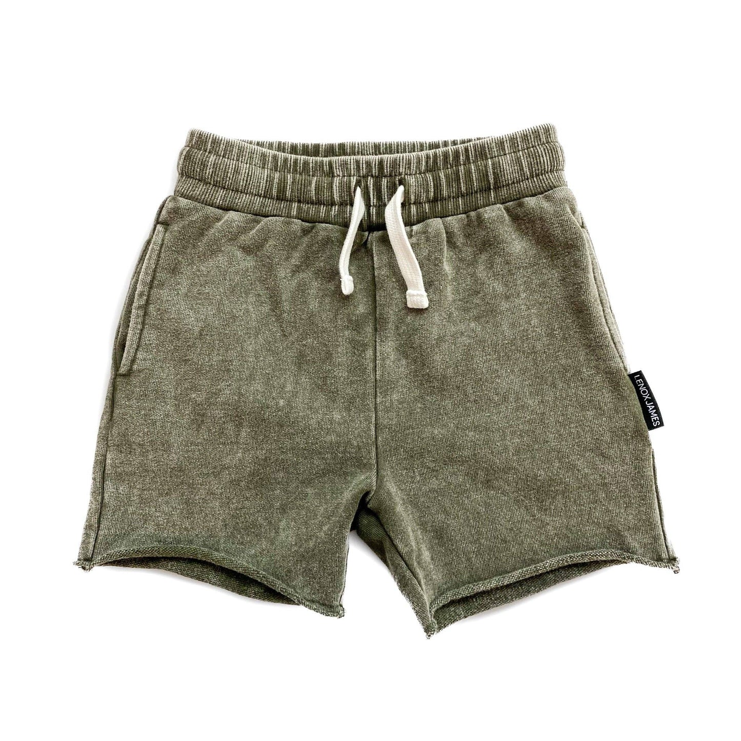 ACID WASH SHORTS - GREEN LENOX JAMES