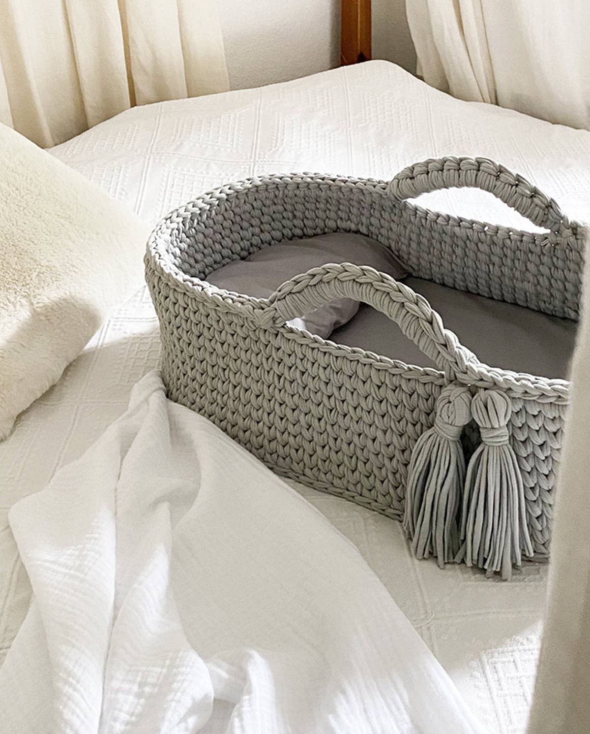 Baby basket - moon grey