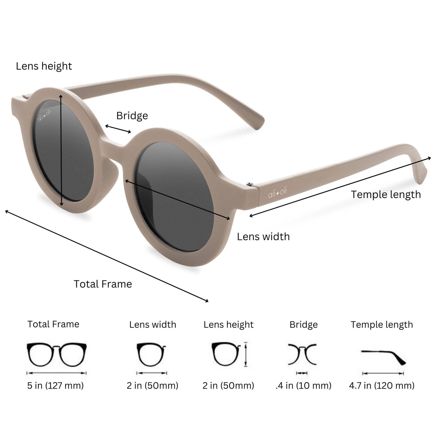 Kids Sunglasses Round (Taupe)