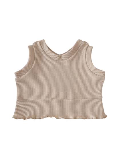 Ruffle top / ribbed - earth tones