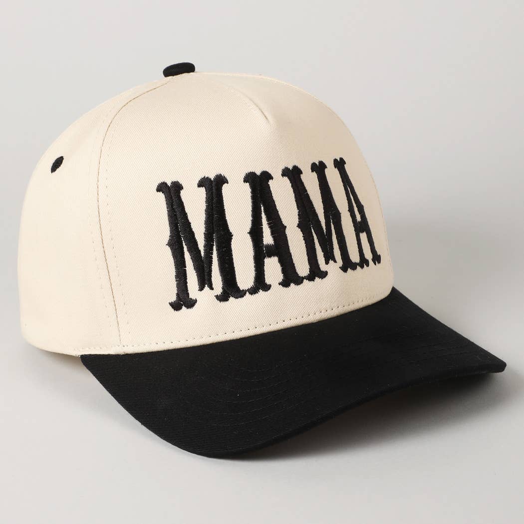 MAMA Typographic Design Embroidery Baseball Cap Fashion City