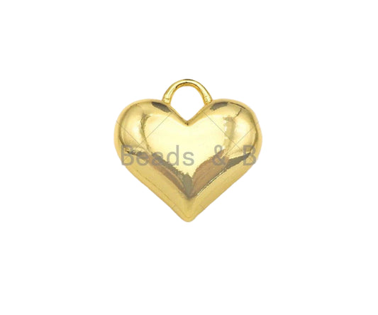 Heart Charms Hunny B's Gold Puffy Heart