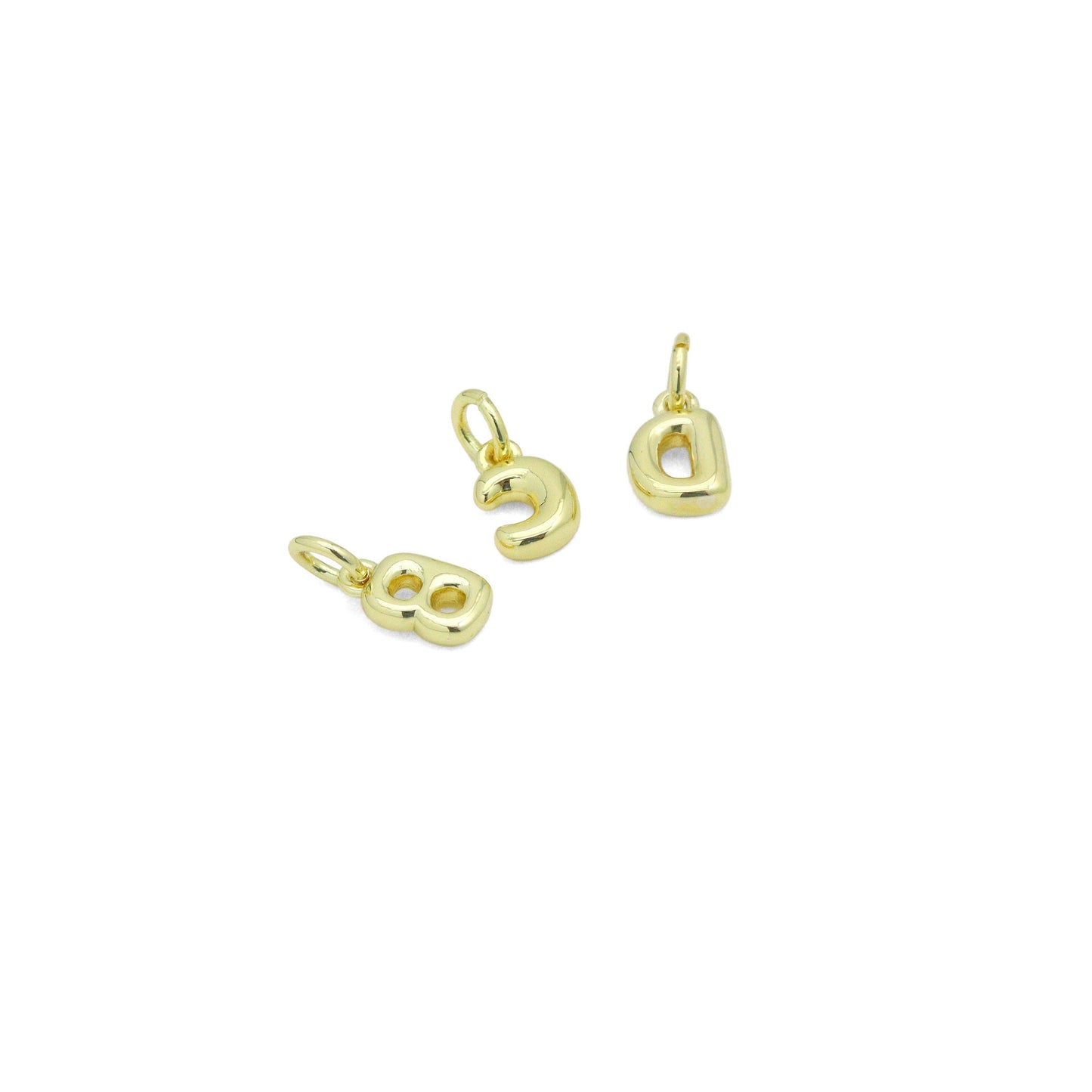 Small Bubble Initial charm, Alphabet Initial Charm Pendant, Sku#LX894 BestBeads&Beyond