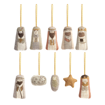 Children's Plush Nativity Ornaments - Set of 10