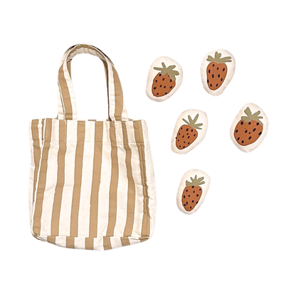 Interactive Strawberry Canvas Tote