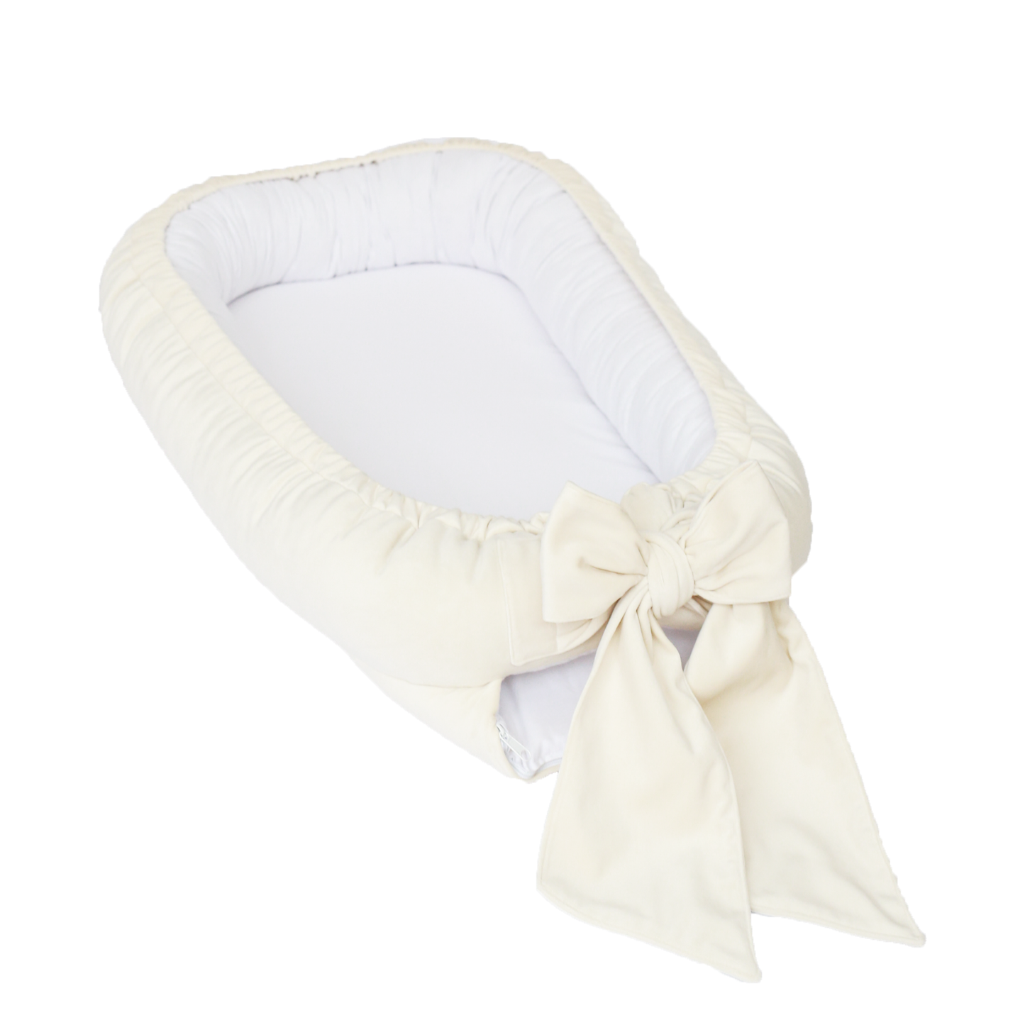 Velvet babynest with bow (5 colors) - BABYLY