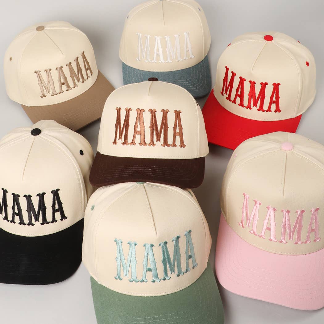 MAMA Typographic Design Embroidery Baseball Cap Fashion City