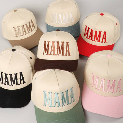 MAMA Typographic Design Embroidery Baseball Cap Fashion City