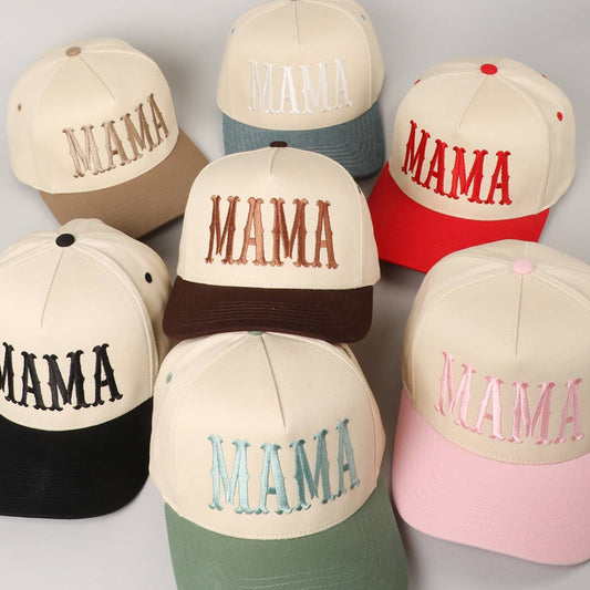 MAMA Typographic Design Embroidery Baseball Cap Fashion City